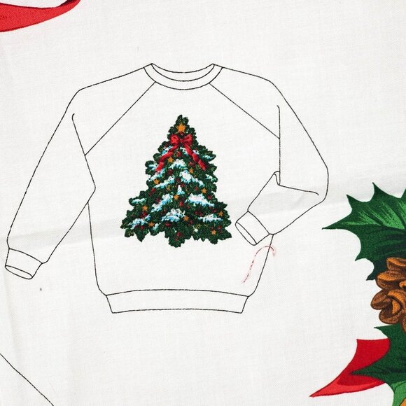 Vintage Christmas Star Dust Appliqués Fabric Panel By Cranston Print Works - Picture 12 of 16